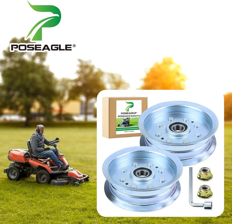 POSEAGLE 2 Pack GY20629 Idler Pulley Replaces GY20110 AUC17621 GY22082 756-05034A 756-05034 for D110 D130 D140 D150 D155 D170 E140 E180 L100 L110 L120 L130 LA105 LA115 LA130 LA145 LA150 Z225 Tractors - Image 2