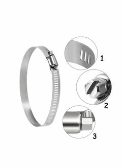 Y&D Metal Hose Clip, Large Size Adjustable Ducting Clamps Stainless Steel Clips for Securing Hoses and Pipes Tube, 8 Pieces  - Image 4