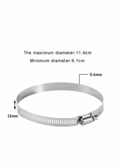 Y&D Metal Hose Clip, Large Size Adjustable Ducting Clamps Stainless Steel Clips for Securing Hoses and Pipes Tube, 8 Pieces  - Image 2