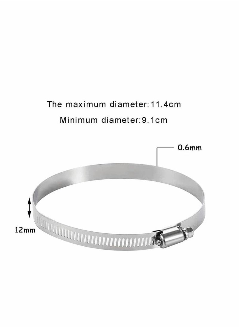 Y&D Metal Hose Clip, Large Size Adjustable Ducting Clamps Stainless Steel Clips for Securing Hoses and Pipes Tube, 8 Pieces  - Image 2