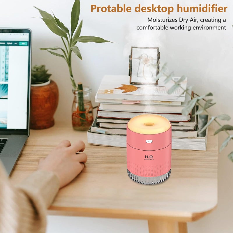 BAMCOO Portable Mini Humidifier, Auto Shut-Off, 2 Mist Modes, Quite, Small Humidifiers for Bedroom Travel Office Desk Plants (Pink) - Image 5