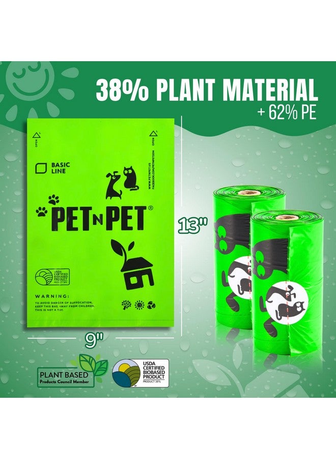بت آن بت أكياس فضلات الكلاب من Pet N Pet، 540 كيسًا أخضر، 38% نباتي و62% بولي إيثيلين، لفات أكياس فضلات الكلاب السميكة جدًا، 9 × 13 بوصة، كيس فضلات الكلاب غير المعطرة، مستلزمات الحيوانات الأليفة للكلاب - Image 1