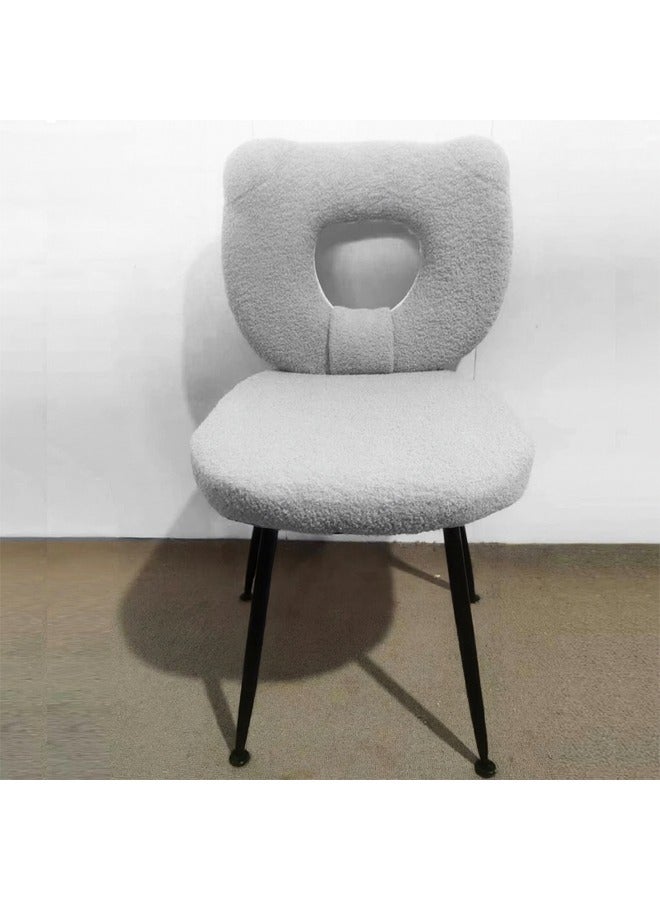 إن كي أكس كرسي عصري من القماش المخملي مع مسند ظهر منحني وأرجل معدنية - Image 2