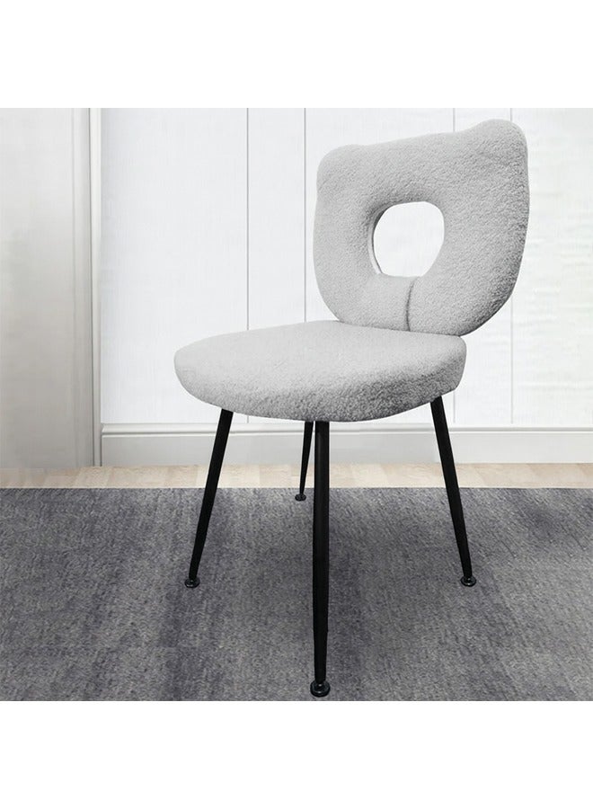 إن كي أكس كرسي عصري من القماش المخملي مع مسند ظهر منحني وأرجل معدنية - Image 1