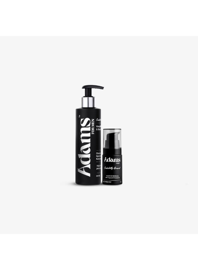 Versatile Face and Beard Wash - 230ml & Signature Beard Oil - 30ml Bundle.