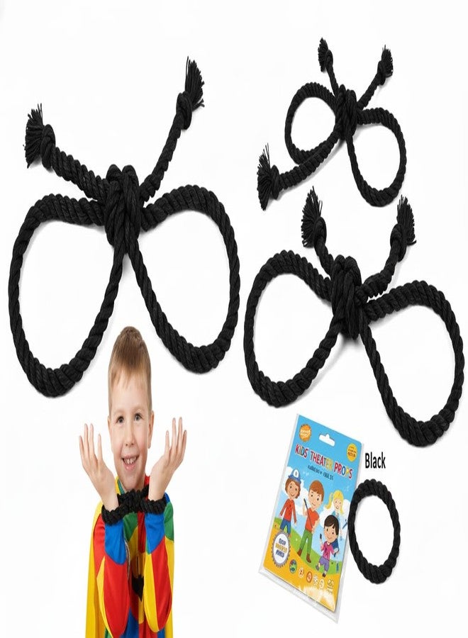 Esselkay Black Cotton Rope Handcuffs, Soft and Adjustable, for Roleplay and Theater Play, Kids Acting, Pack of 1 - Image 2