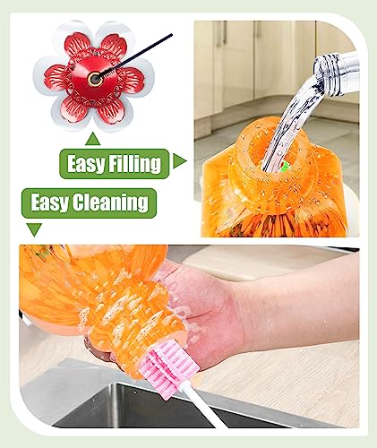 BOLITE Hummingbird Feeder, Hand Blown Glass Hummingbird Feeders for Outdoors Hanging, with 5 Feeding Ports, 22 Ounces, Orange, Birthday Gifts for Women Men, Gifts for Mom Dad - Image 5