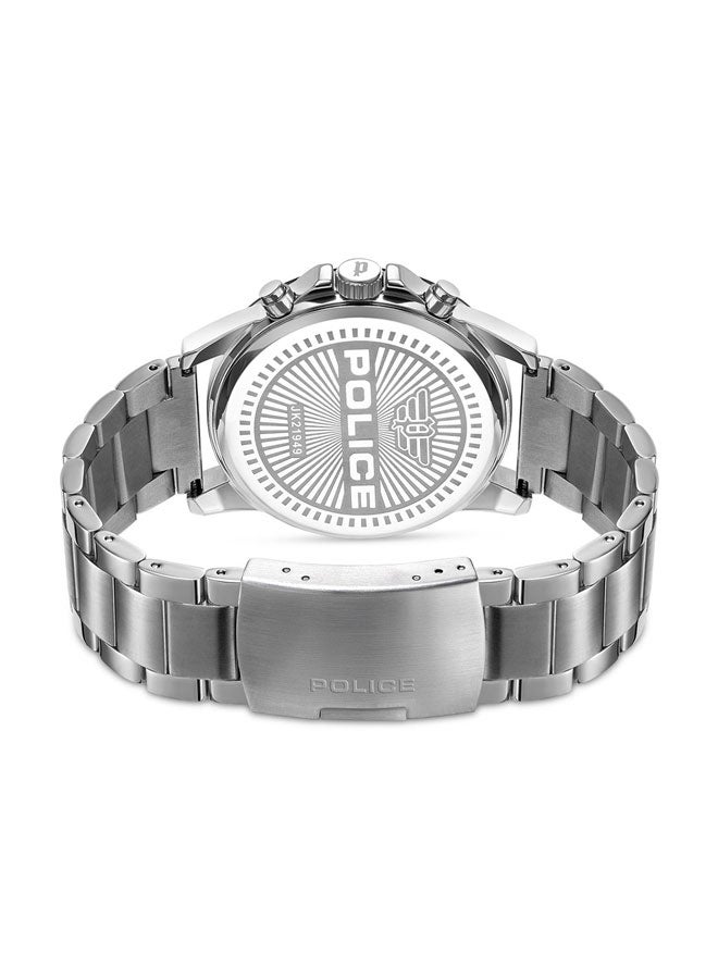 POLICE Men Vertigo Black Dial Silver Stainless Steel Bracelet Multifunction Watch - 47mm - Image 3