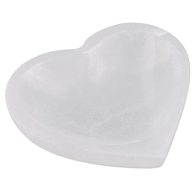 HEART SELENITE BOWL FOR CRYSTALS CHARGING 4 SELENITE CRYSTAL BOWL MINED AND CRAFTED IN MOROCCO IDEAL FOR CLEANSING AND RECHARGING CRYSTALS AND HEALING STONES MEDITATION AND DECOR