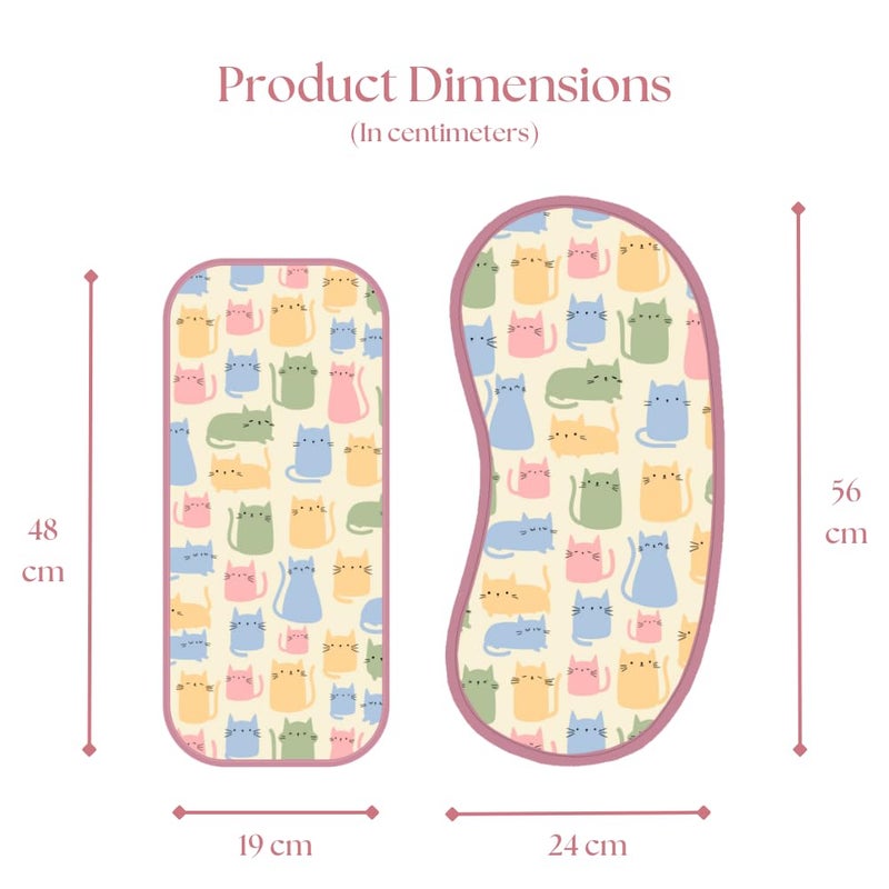 HAPPY MATTY Absorbent Fast Dry and Washable Set of 3 Baby Burp Sheets Multicolour 0-3 Years Watermelon Snail Cat Size Large (56cm x 24cm) - Image 5