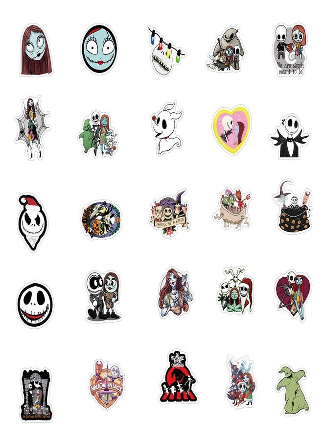 MINRAIN 100pcs The Nightmare Before Christmas Stickers for Water Bottle, Waterproof Vinyl Decal for Adult Teen Kids Laptop Skateboard Phone Travel Case Bike Guitar - Image 4