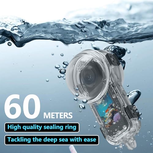 Sruim Insta 360 X5 Invisible Dive Case, Waterproof Up to 60m (197ft) Splash Prevention Housing, Underwater Dive Protective Shell for Insta360 X5 with Bracket Accessories - Image 3