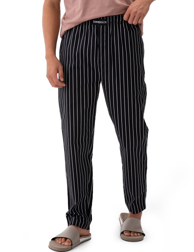 DAMENSCH Men Stretch Pyjama Pants - Snooze Black,Siesta Stripes - Medium - Image 2
