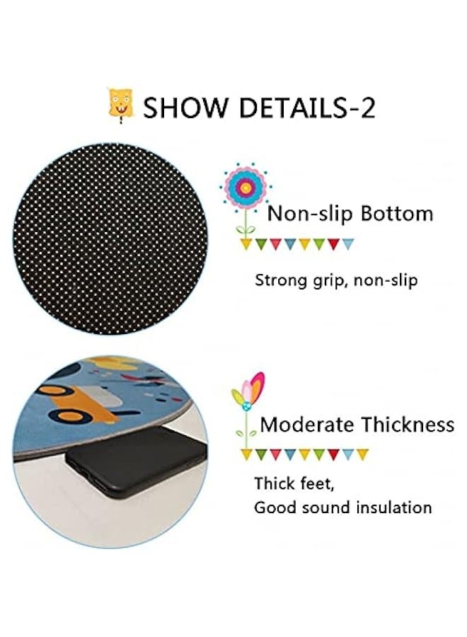 DURKU Children's Carpet Play Mat with Rubber Backing, Fun Cover Blanket - Ideal Gift for Kids' Bedroom or Playroom - Image 3