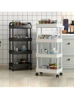 4-Tier Utility Rolling Plastic Storage Cart Trolley with Lockable Wheels,Multifunctional Storage Shelves for Kitchen Living Room Office,White - pzsku/Z7449B019C0E174A8E7B4Z/45/_/1736341699/8800d64e-a271-4887-826c-d69e3aa781b7