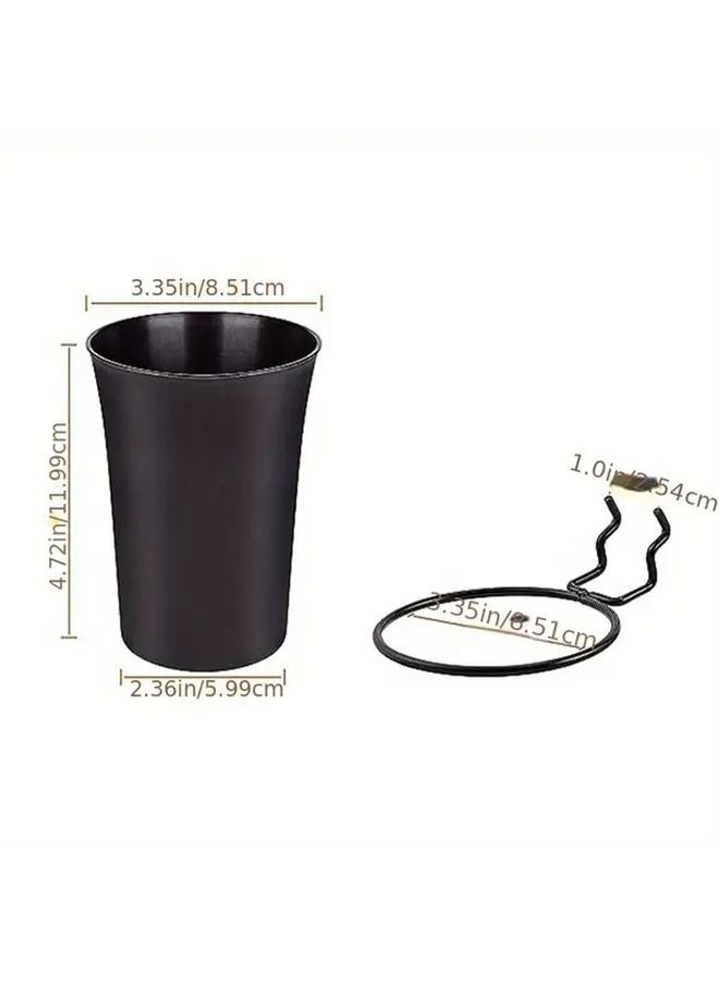 Black Big Round Cup Hooks 6pcs With Cup Holder 2.5 Inch Hole Spacing Tool Storage - Image 1