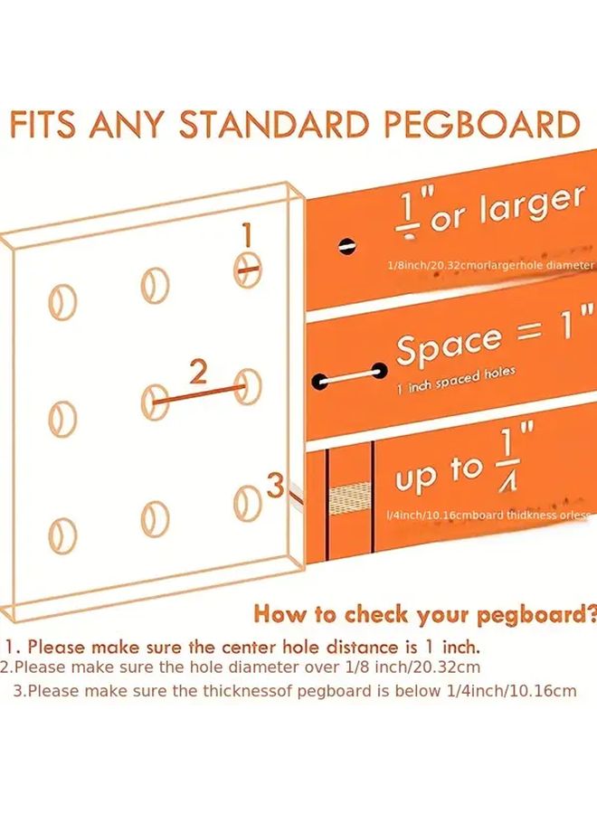 Black Big Round Cup Hooks 6pcs With Cup Holder 2.5 Inch Hole Spacing Tool Storage - Image 5