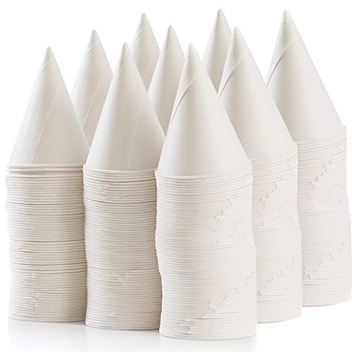 Upper Midland Products Cone Paper Cups 2000 Pack Snow Cone Disposable 45 Oz White 