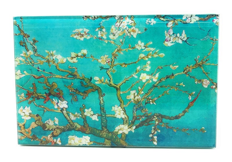 Value Arts Vincent Van Gogh Keepsake Box, Almond Blossoms Jewelry & Trinkets Beveled Glass, Lined, Hinged Lid, 5.75" W - Image 4