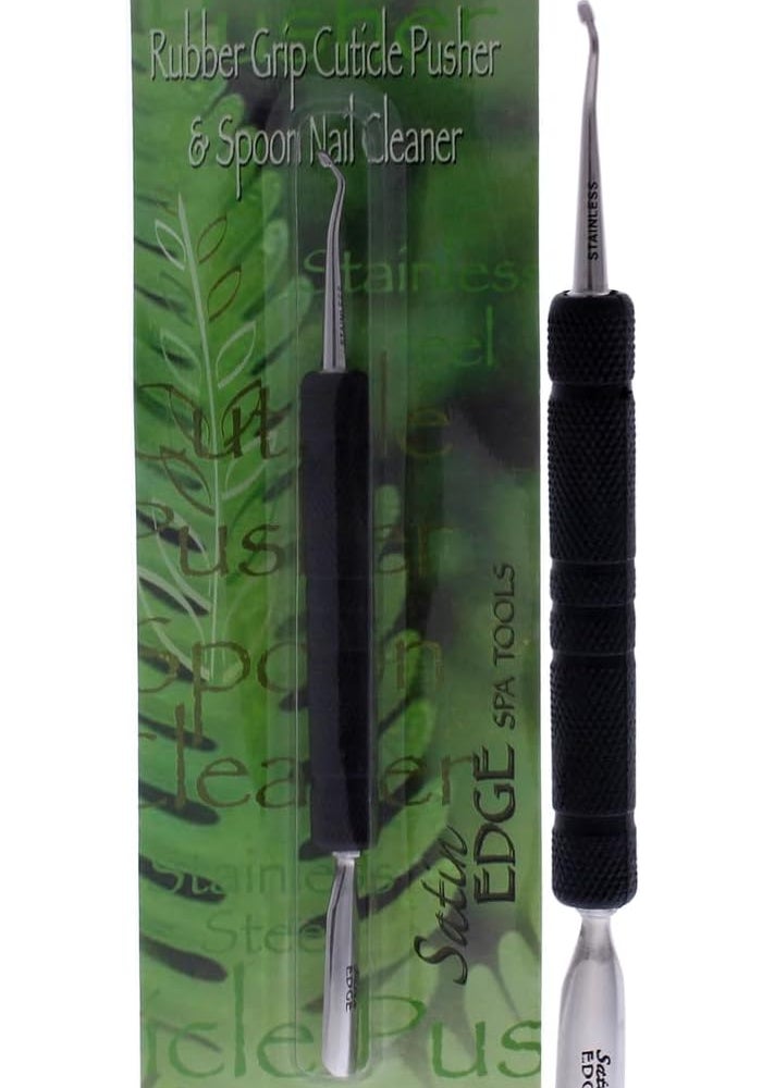 Satin Smooth FantaSea Rubber Grip Cuticle Pusher and Spoon Nail Cleaner