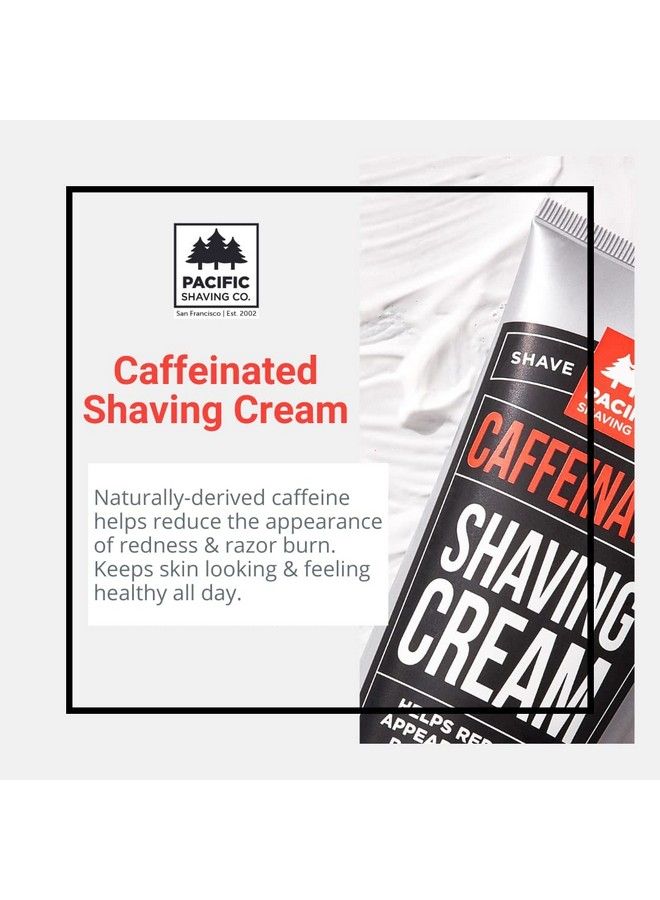 pacific shaving company Caffeinated Shaving Cream Shea Butter + Spearmint Antioxidant Shaving Cream With Caffeine Vegan Formula For Hydrating Redness Reducing + Irritation Free Shave (3.4 Oz) - Image 3