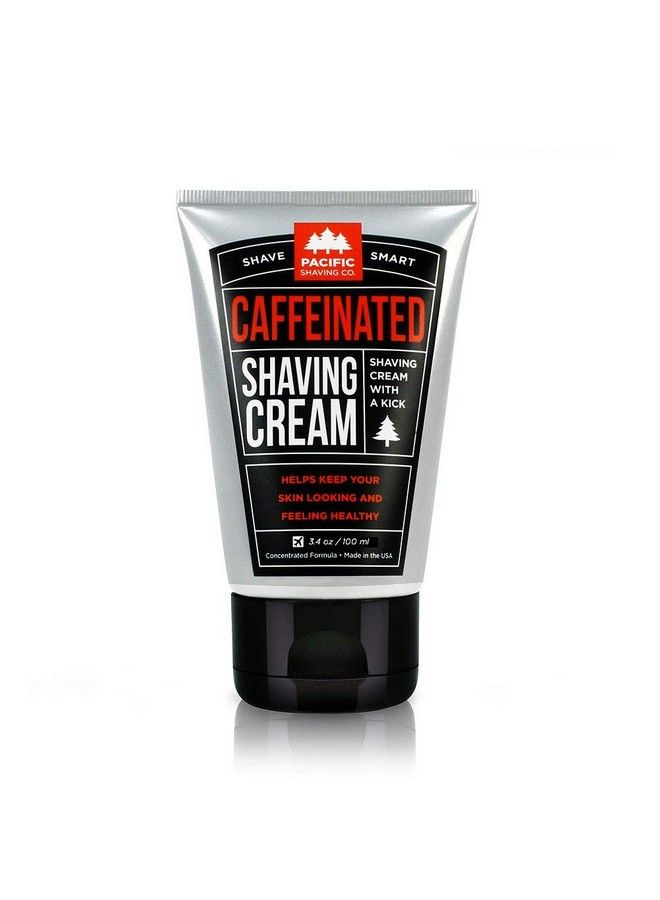 pacific shaving company Caffeinated Shaving Cream Shea Butter + Spearmint Antioxidant Shaving Cream With Caffeine Vegan Formula For Hydrating Redness Reducing + Irritation Free Shave (3.4 Oz) - Image 2