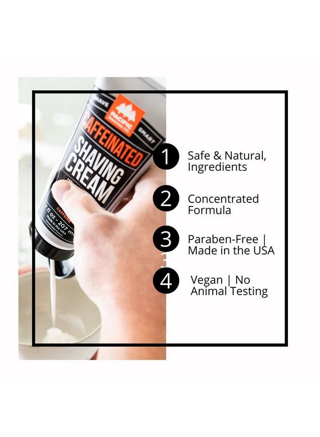 pacific shaving company Caffeinated Shaving Cream Shea Butter + Spearmint Antioxidant Shaving Cream With Caffeine Vegan Formula For Hydrating Redness Reducing + Irritation Free Shave (3.4 Oz) - Image 4