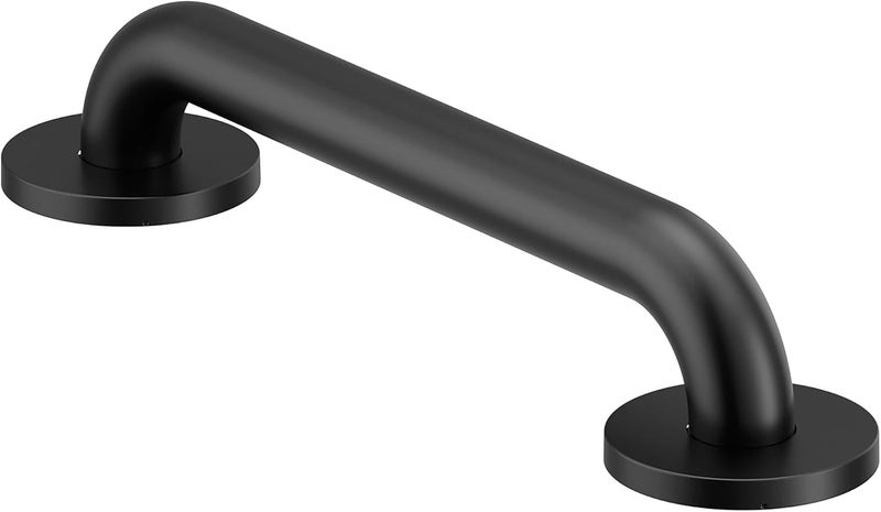 MOEN Concealed Grab Bar AC Matte Black 12-Inch Bathroom Safety Grab Bar, R8712BL - Image 1