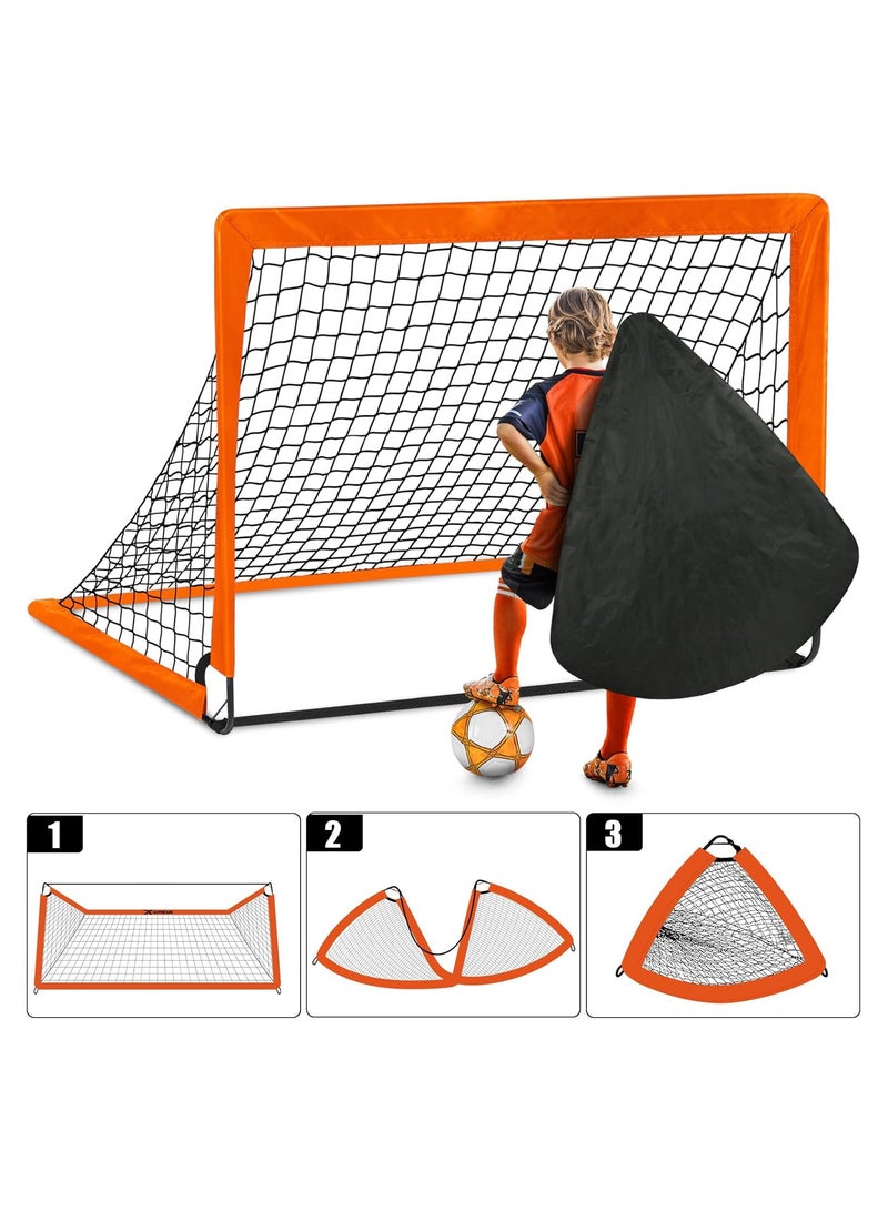 Kids Soccer Goals for Backyard, 4' x 3' Pop Up Toddler Goal Training Equipment with Ball, Agility Ladder and Cones, Portable Nets Backyard Youth Outdoor Sports Games - Image 5