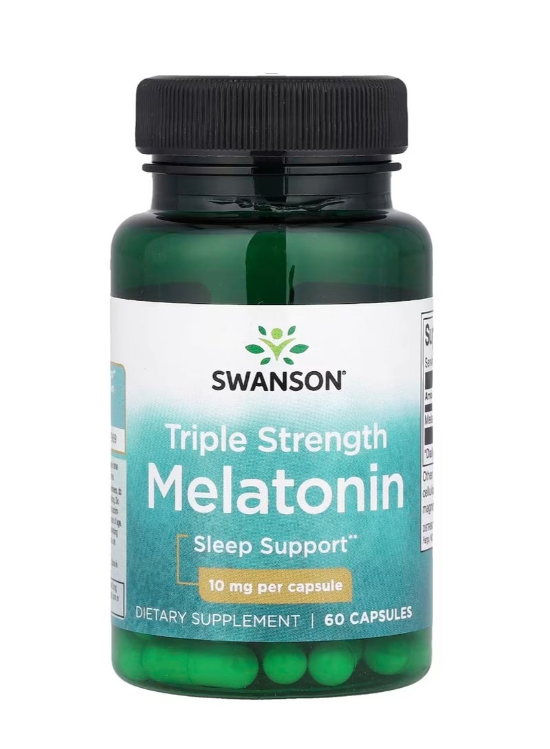 سوانسون قوة ثلاثية الميلاتونين 10 ملجم - 60 كبسولة - Image 1