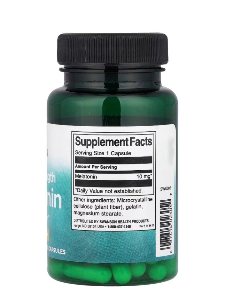 سوانسون قوة ثلاثية الميلاتونين 10 ملجم - 60 كبسولة - Image 2