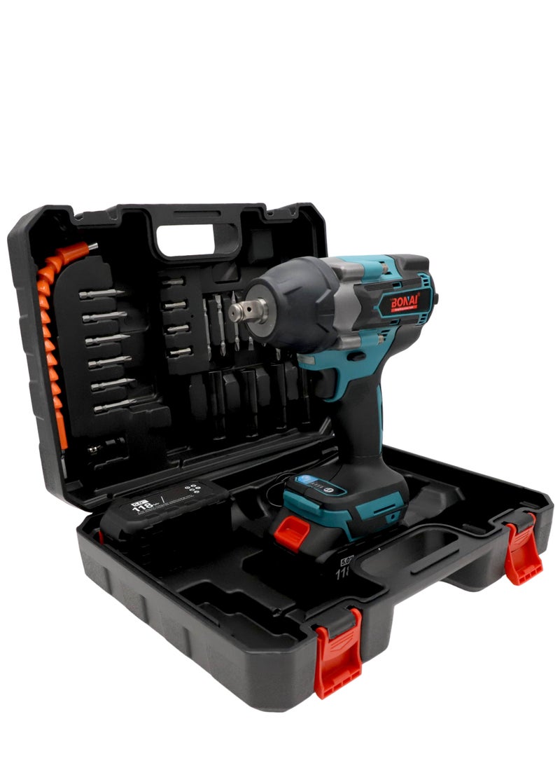 BONAI - BONAI Cordless Impact Wrench Kit - High Torque Power, 2 Battery Bundle and with Speed Control 5 amp - Image 1