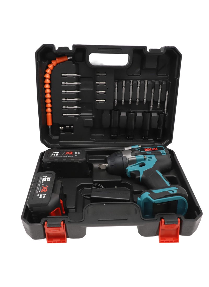 BONAI - BONAI Cordless Impact Wrench Kit - High Torque Power, 2 Battery Bundle and with Speed Control 5 amp - Image 1