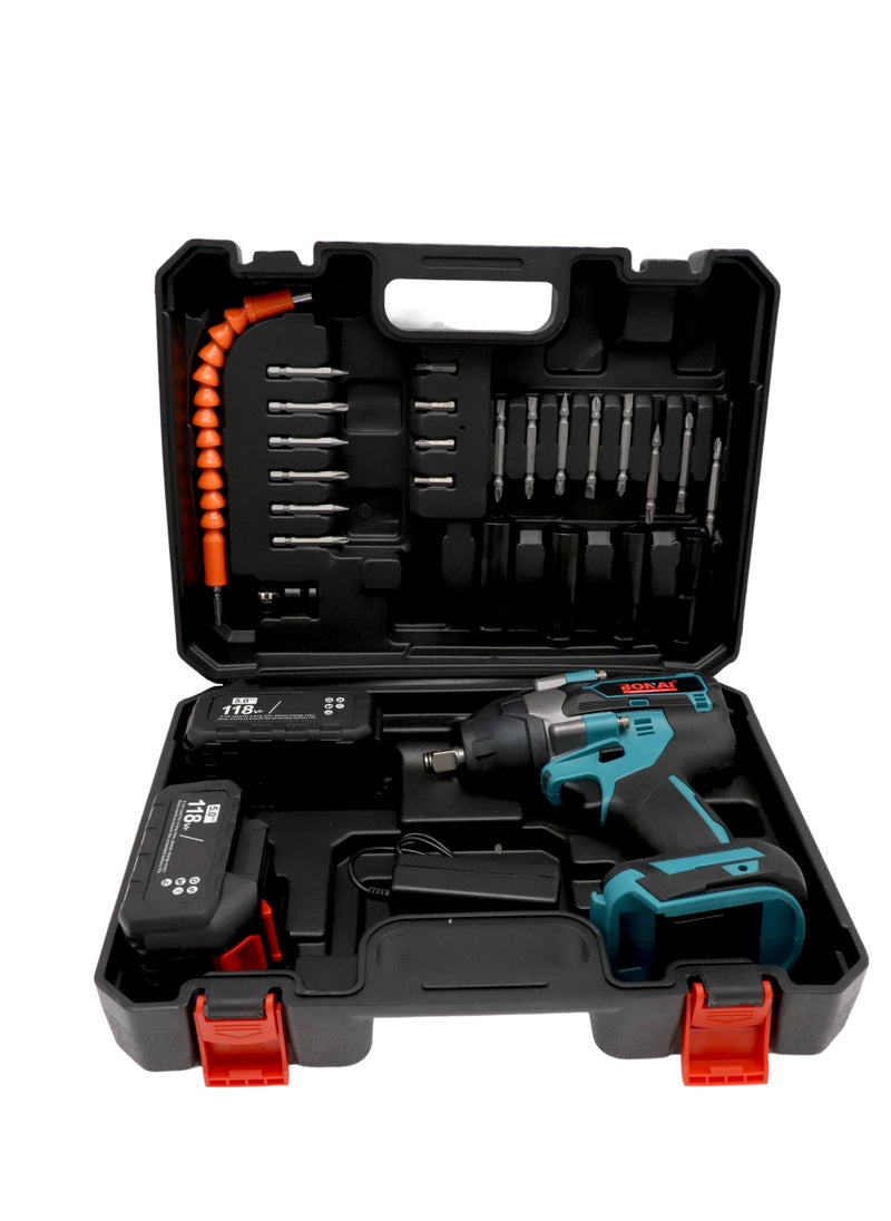BONAI - BONAI Cordless Impact Wrench Kit - High Torque Power, 2 Battery Bundle and with Speed Control 5 amp - Image 1