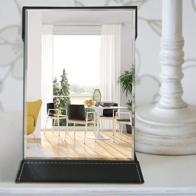 PLENARO PU Leather Foldable Makeup Mirror with Stand Vanity Compact Folding Free Standing Travel Mirror Pack of 2 - Image 4