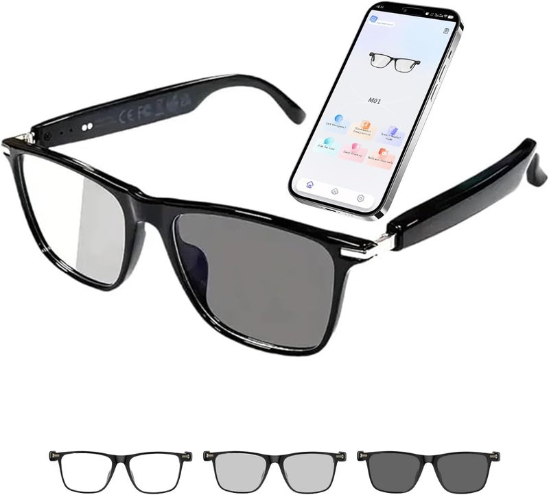 Bluetooth AI Smart Glasses with 160+ Languages, Color-Changing Lenses, Built-in Speaker & Clear Audio - Real-time Language Translator Glasses for Travel, Meetings and Business Use - Image 1