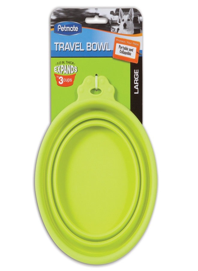 Doskocil Cider Mills Petmate 23370 Silicone Round 3-Cup Travel Bowl for Pets, Go-Go Green - Image 3