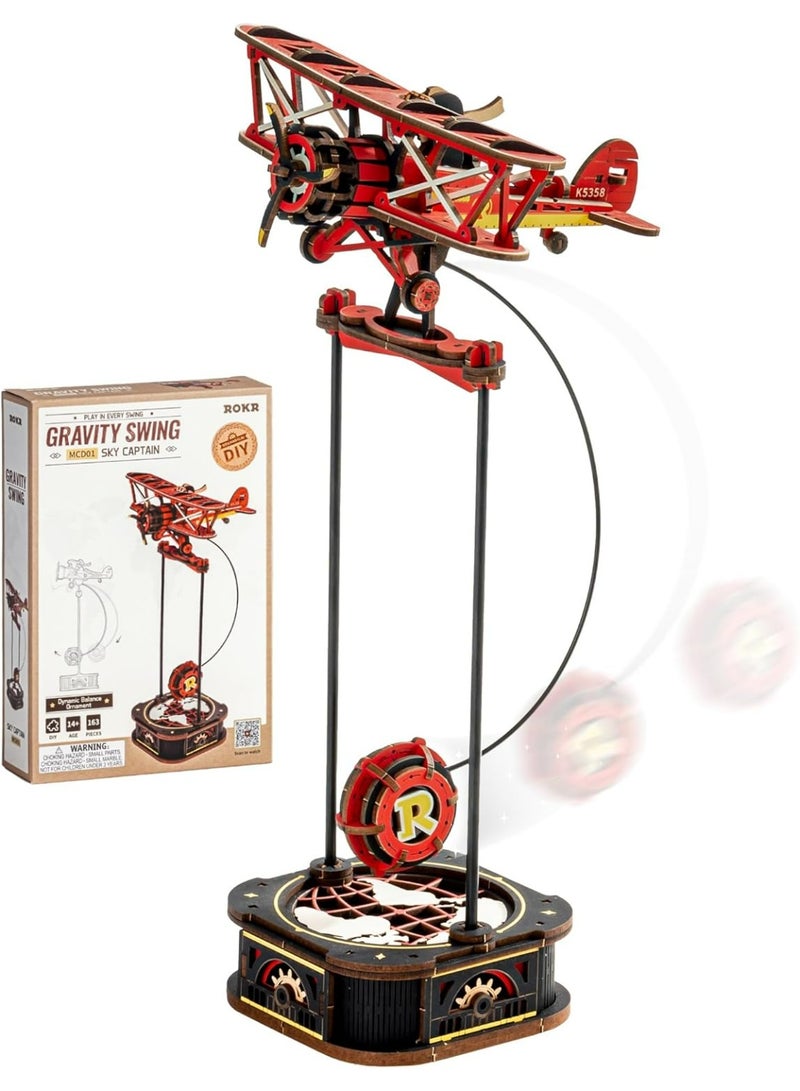 ROBOTIME ROKR Sky Captain Pendulum Balance Toy 3D Puzzle MCD01,Perfect for Home Decor & Creative Gift, Ideal for Bedroom, Kitchen, or Living Room, Festive Home Accent, Detailed Craftsmanship - Image 1