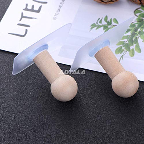 ADTALA Code-130 Waterproof and Oil-Proof Nail-Free Transparent Wooden Adhesive Wall Hooks Utility for Towel Bathrobe Coat; Bathroom Kitchen Wardrobe Closet -6 Pieces - Image 5
