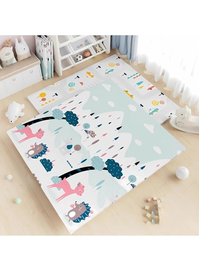 GGEROU Foldable Baby Play Mat Foam Baby Mat for Floor with Travel Bag Waterproof Crawling Playmat 200*180*1.5cm  - Image 1