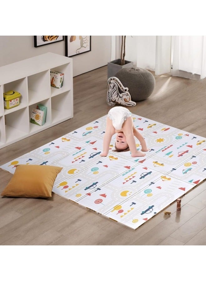 GGEROU Foldable Baby Play Mat Foam Baby Mat for Floor with Travel Bag Waterproof Crawling Playmat 200*180*1.5cm  - Image 2