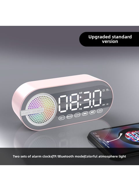Bedroom Glowing Clock Soundbox Pink [Standard version] clock + alarm clock + Bluetooth + pluggable card + colorful lights + power display