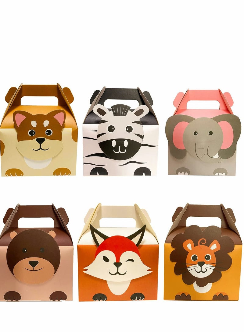 SYOSI Small Candy Treat Boxes, Paper , Animal Theme Gable Gift with Handles, Party Favor Goodies Box for Kids' Birthday, Wedding, Baby Shower, Bridal Showers, Picnic Snacks - Image 1