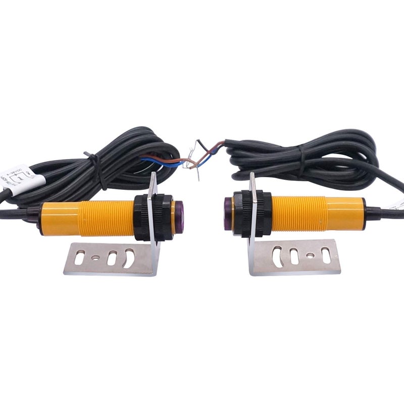 Taiss / 1 Pair Photoelectric Sensor M18 Infrared Ray Through-Beam Reflection Optical Photoelectric Switch Sensor PNP NO 6-36VDC Proximity Switch Inductive Distance 5M with mounting Bracket E3F-5DP1 - Image 1