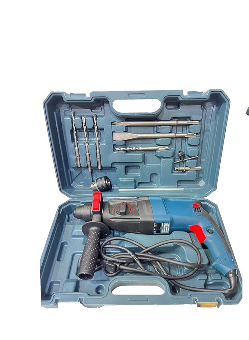 بريمو بلس مثقاب كهربائي مطرقي دوار - 800 واط، 900 دورة في الدقيقة، 220/240 فولت مع حقيبة حافظة - Image 2