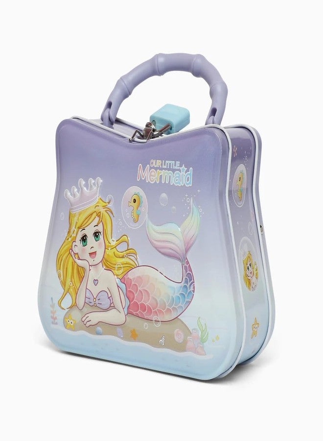 Sajani Cute Cartoon Creative Portable Piggy Bank, Money Saving Box with Combination Lock, Mini Coin Bank Gifts for Boys and Girls, Best Return Gifts for Kids (Pack of 1) (Mermaid - Purple) - Image 2