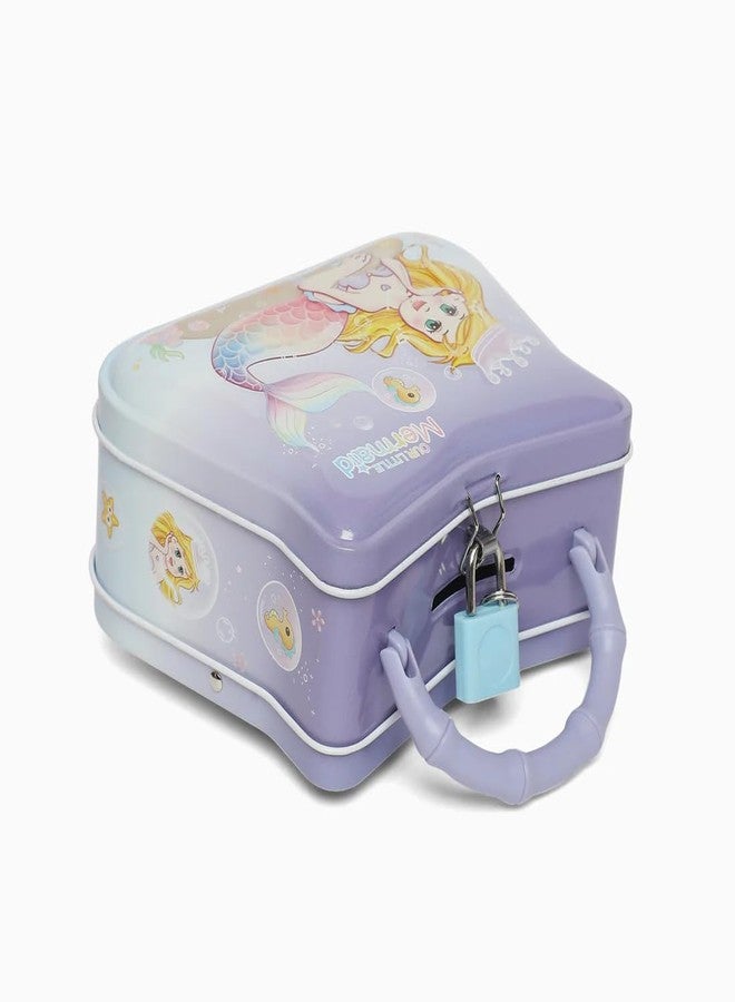 Sajani Cute Cartoon Creative Portable Piggy Bank, Money Saving Box with Combination Lock, Mini Coin Bank Gifts for Boys and Girls, Best Return Gifts for Kids (Pack of 1) (Mermaid - Purple) - Image 3