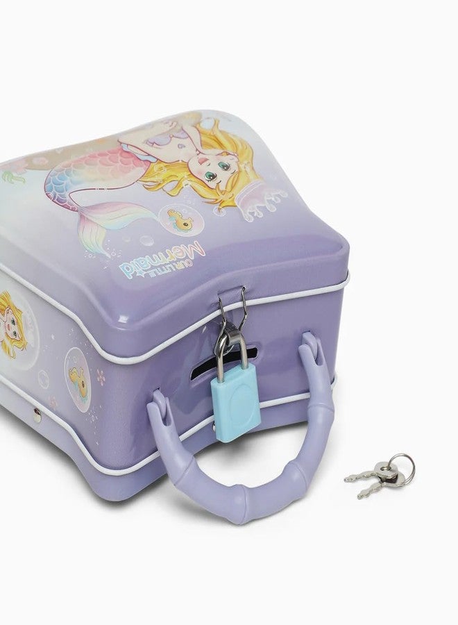 Sajani Cute Cartoon Creative Portable Piggy Bank, Money Saving Box with Combination Lock, Mini Coin Bank Gifts for Boys and Girls, Best Return Gifts for Kids (Pack of 1) (Mermaid - Purple) - Image 4