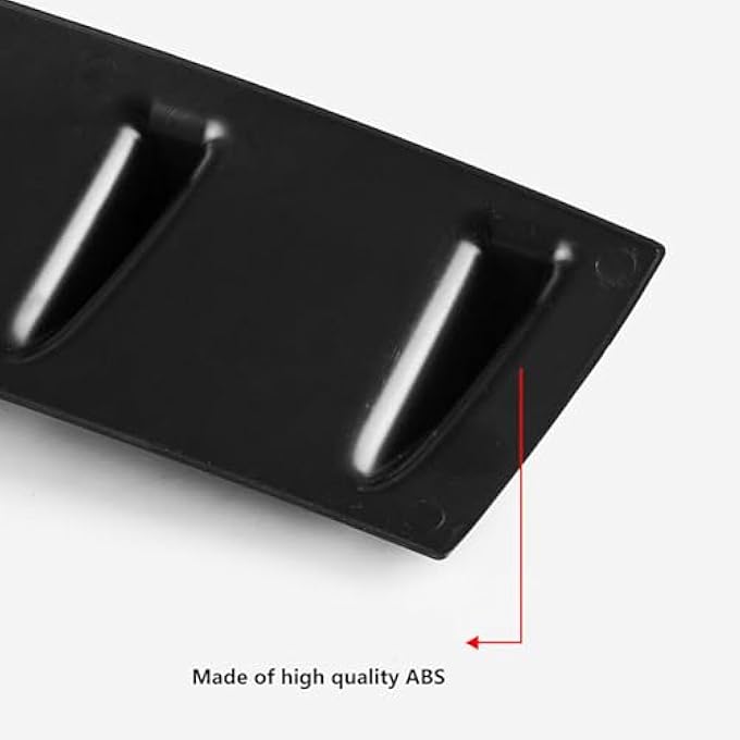 Propartauto 33" x6" Shark Fin Universal Rear Bumper Lip Diffuser 7 Fin Gloss Black ABS - Image 3