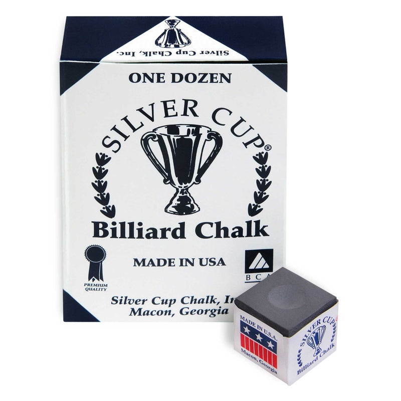 Silver Cup Billiard Chalk - One Dozen (Charcoal) - Image 3